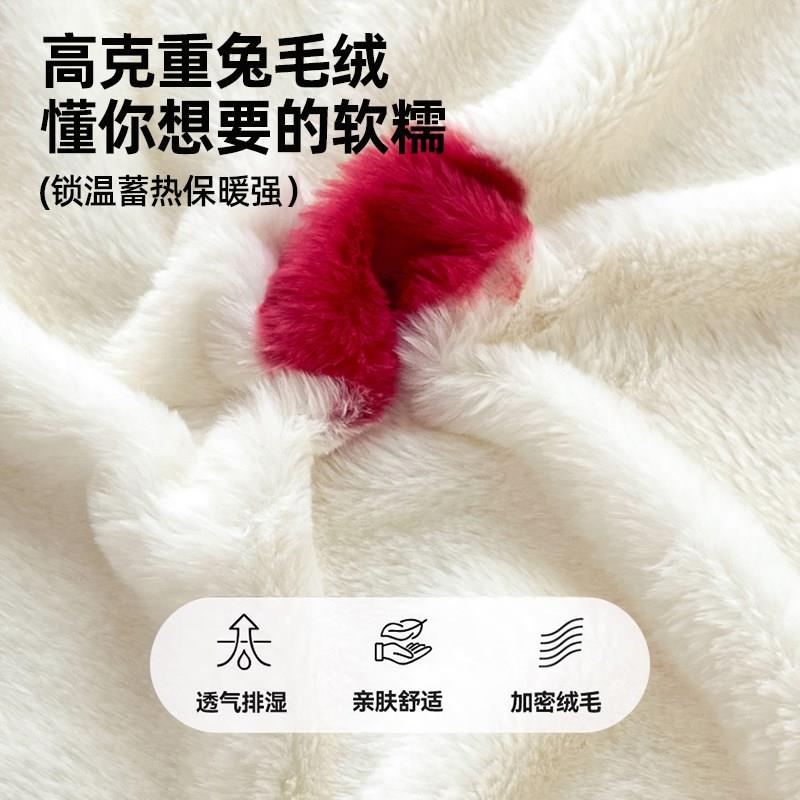 冬季兔毛绒床笠单件加厚全包床罩三件套牛奶珊瑚绒保暖床垫保护套