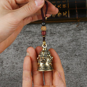 复古风创意手工纯黄铜铃铛汽车钥匙扣挂件男个性 书包配饰礼物