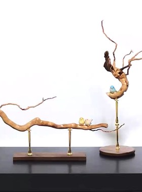 新中式桌面摆件支架树根支架枯木支架木雕支架造型工艺品摆设支架