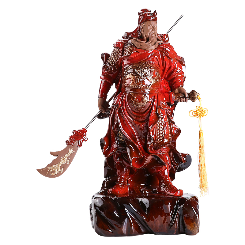 关羽关云长摆件陶瓷武财神爷关公客厅玄关装饰开业乔迁送礼工艺品