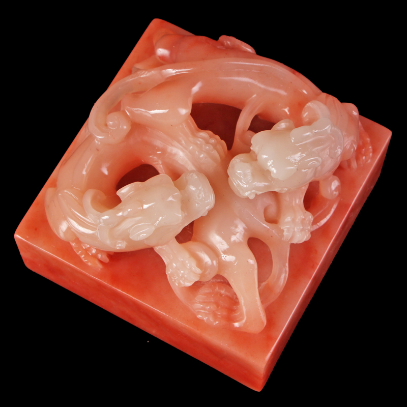 孔府印阁印章石料古风寿山石芙蓉古兽方章孤品手工篆刻姓名定制包