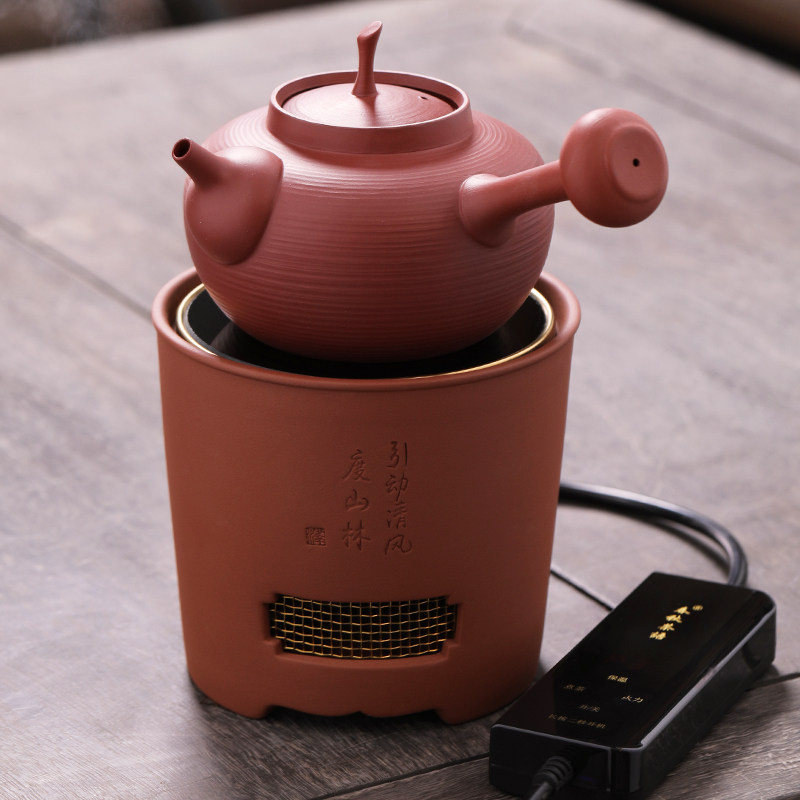 围炉电陶炉煮茶炉装小型红泥煮茶器带保温烧水光波炉砂铫壶