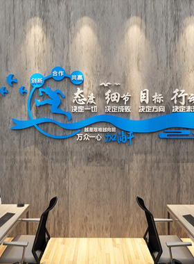 态度决定一切墙团队励志公司企业文化标语背景墙文化墙宣传建设