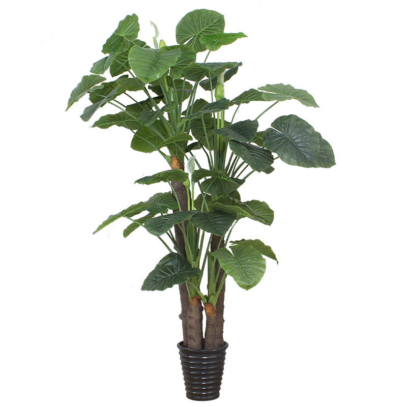 假树仿真植物室内装饰大型滴水观音绿植盆栽客厅塑料假花落地盆景