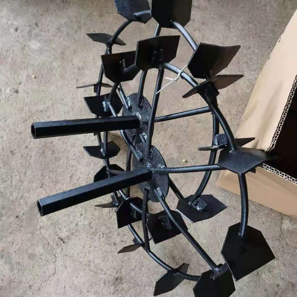 微耕机配农机具防滑小铁轮耕地机行走轮爬行轮