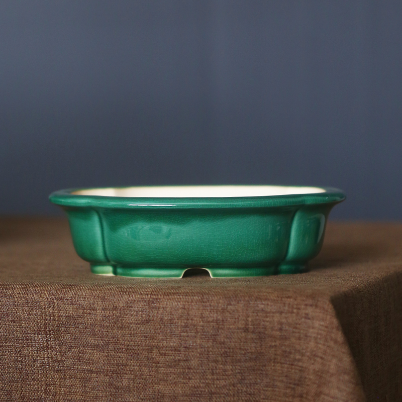 陶瓷紫砂花盆四方花盆手工多肉植物古典冰裂纹青瓷盆景盆菖蒲盆