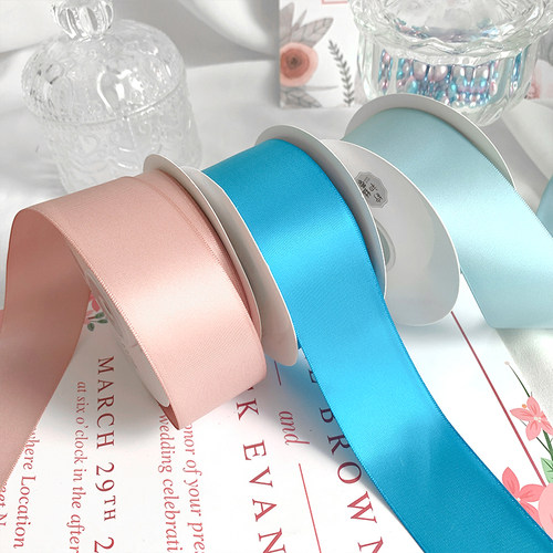 4cm高品质加密双面涤纶带婚礼diy蝴蝶结礼品包装缎带织带辅料丝带