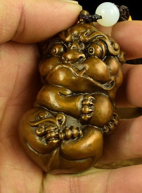 纯铜实心招财可爱萌宝貔貅手把件男女随身把玩把件工艺品饰品摆件