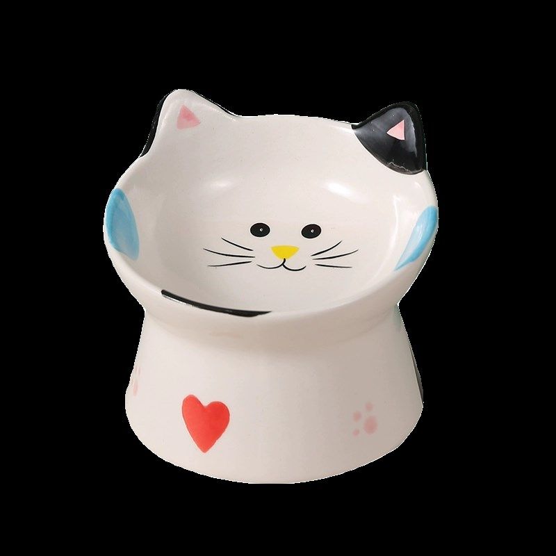 宠物碗陶瓷高脚猫碗护颈防打翻斜口饮水碗猫狗喝水吃饭扁脸猫食盆,宠物/宠物食品及用品,猫狗碗/慢食碗,淘宝优惠券,粉丝福利购,淘宝优惠卷