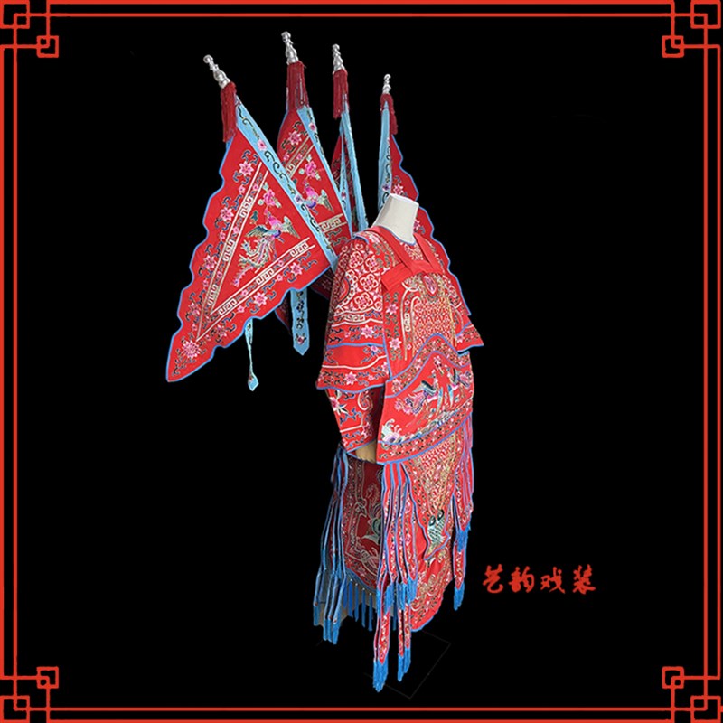 戏曲皱勾金女大靠戏剧京剧武旦刀马旦戏服穆桂英扈三娘女将大靠