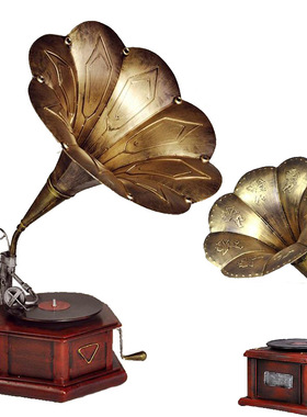 复古怀旧留声机摆件欧式创意家居店铺客厅酒柜装饰品拍摄道具模型