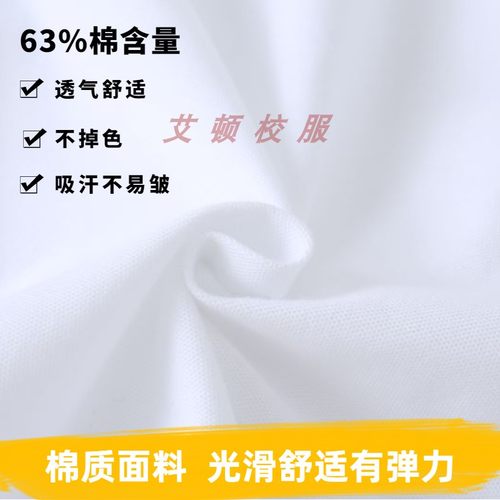 艾顿校服 英伦风白色学生短袖T恤 枣红墨绿衣领夏季校服 13T001