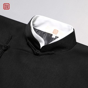 长袍马褂中式 大码 伴郎服复古中国风相声大褂演出服 男民国男装 长衫