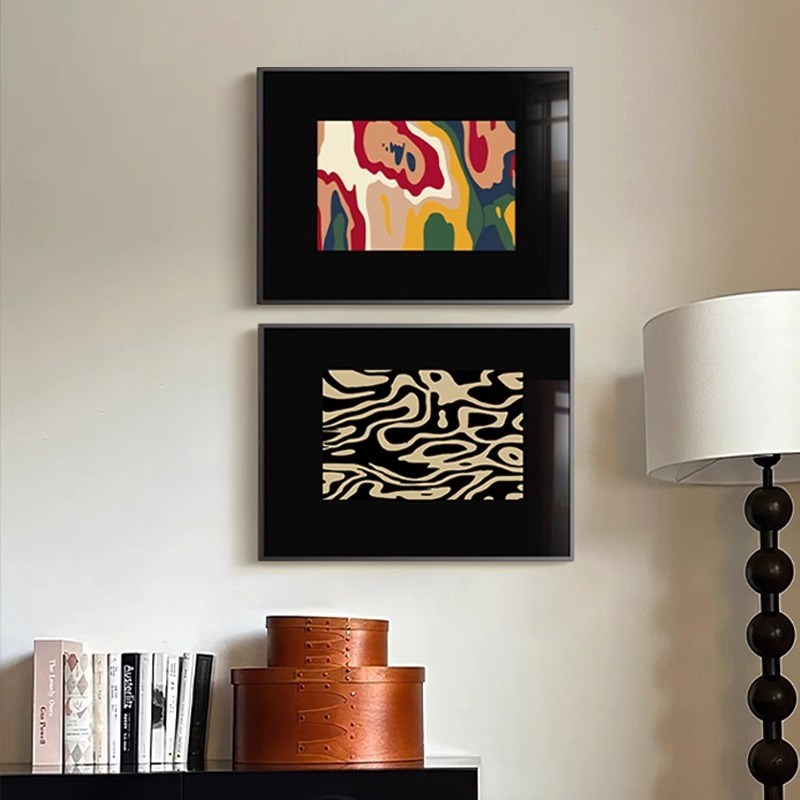 蒙德里安客厅装饰画小众艺术餐厅挂画法式抽象卧室房间背景墙壁画