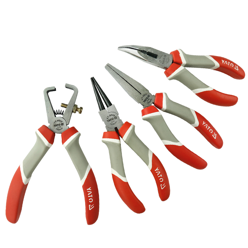 YATO弯嘴钳平口钳子鸟嘴钳弯嘴钳子圆嘴钳剥线钳鸭嘴钳扁嘴钳