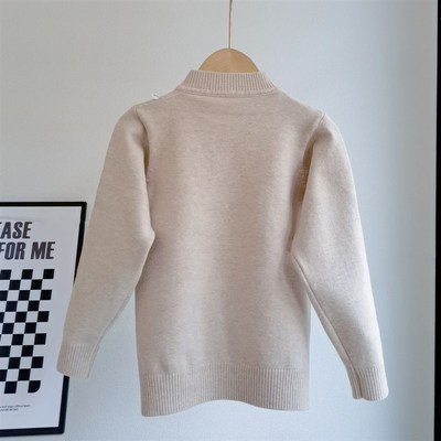 儿童纯棉毛衣春秋薄款男童毛线衣小孩针织衫2024新款打底衫中大童