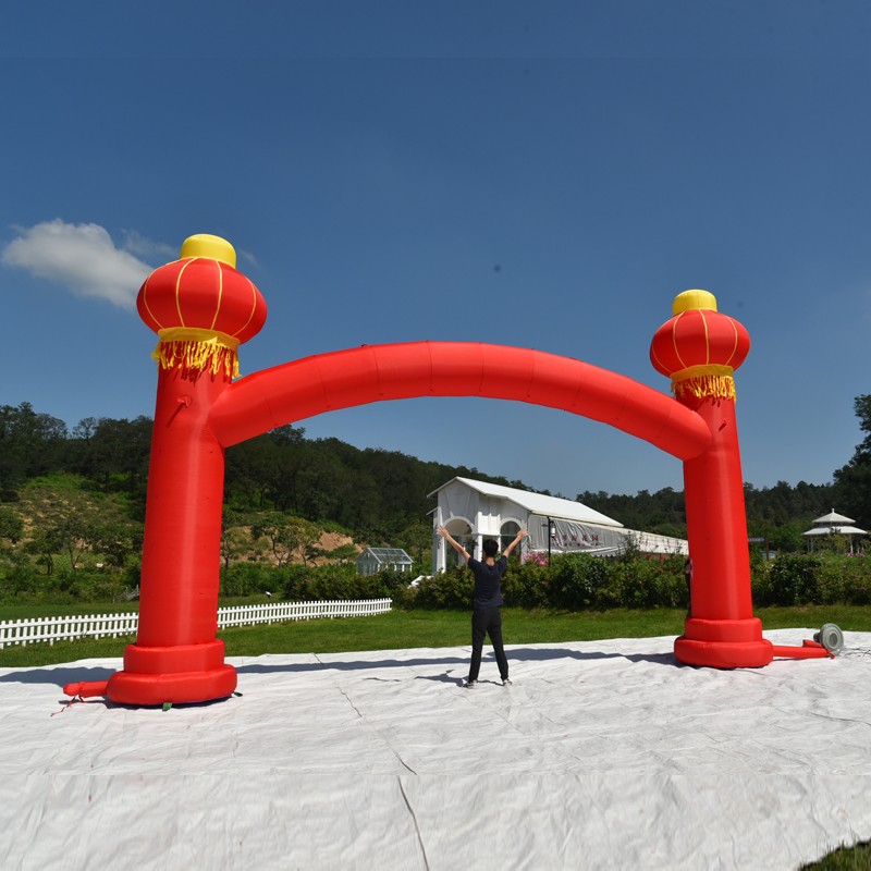 开业中式充气婚庆拱门彩虹门双腿灯笼门庭开业气模太阳门包邮定制