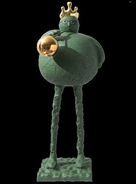 由居创意大肚子国王电视柜走廊落地雕塑样板间售楼处轻奢人物摆件