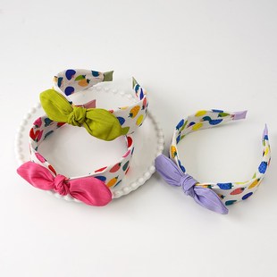 韩国儿童立体蝴蝶结发箍可爱草莓布艺压发宝宝头箍女孩不勒头发卡