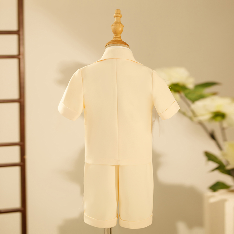 男童西装套装短袖儿童舞台模特走秀礼服小西服主持潮服时尚演出服