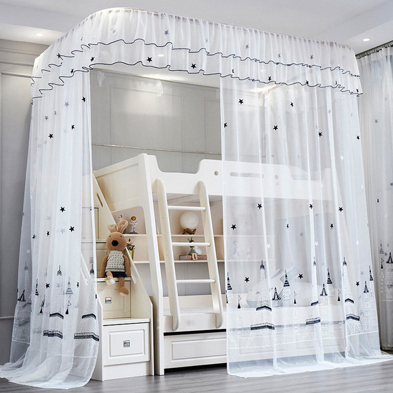 2021年新款子母床蚊帐上下铺导轨U型家用儿童高低床双层一体式夏,床上用品,蚊帐,淘宝优惠券,粉丝福利购,淘宝优惠卷