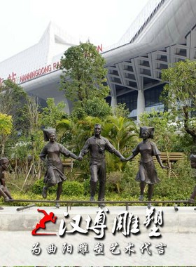 民俗小品人物雕塑踩高跷杂技表演商业街步行街人物玻璃钢铸铜雕塑