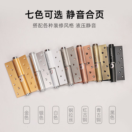 臻耐隐形门合页液压自动关门带闭门器缓冲定位弹簧铰链偏轴免开槽