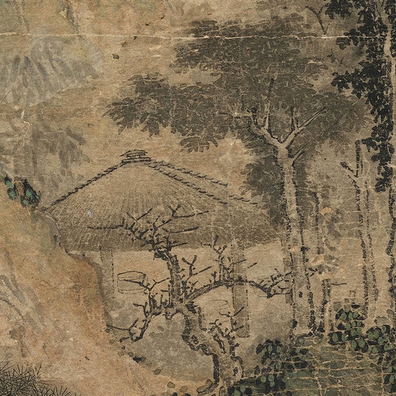 隋朝董展 三顾草庐图 国画竖版人物画玄关客厅挂画装饰画高清复制