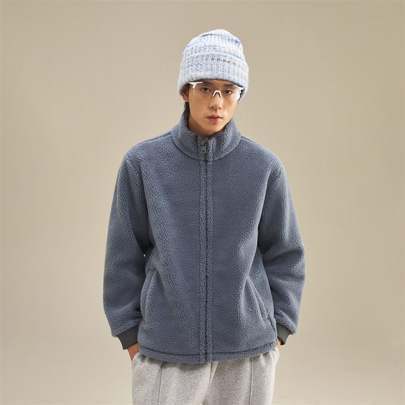 NNID简约多色二代羊羔绒抽绳可调节下摆立领外套休闲保暖百搭夹克