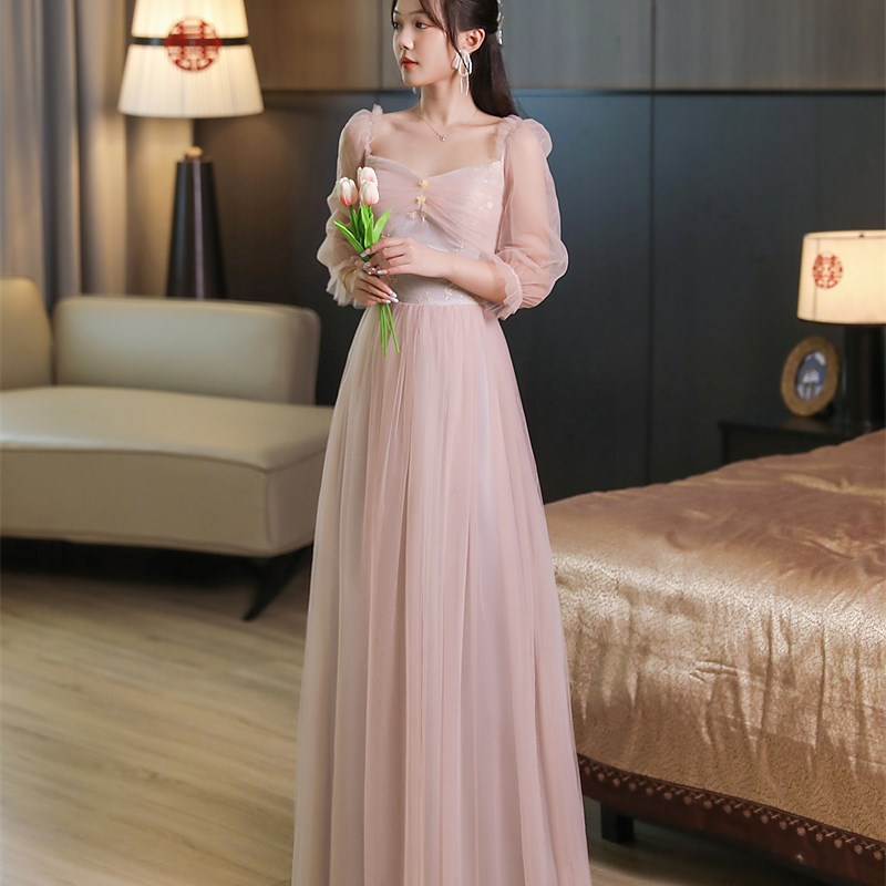 大码伴娘服2023新款遮手臂胖mm显瘦200斤加肥加大胖定制婚礼礼服