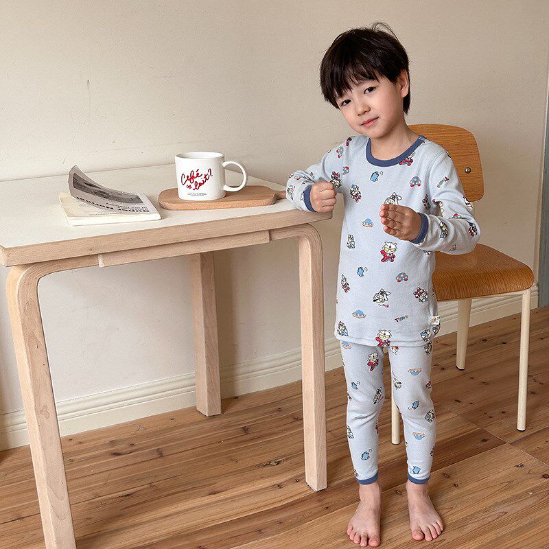 儿童秋衣秋裤套装全棉男童内衣纯棉保暖衣男孩冬季棉毛衫加厚A类