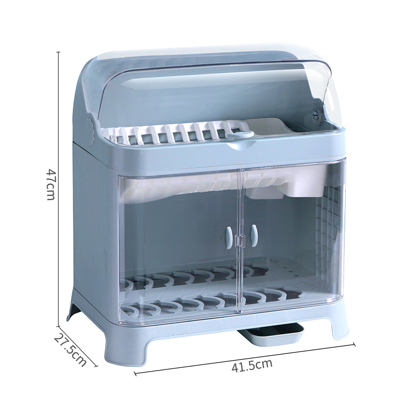 碗筷收纳盒厨房碗架带盖放餐具装碗箱碟盘沥水置物架塑料碗柜家用