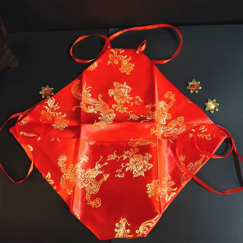 出花园肚兜结婚压箱底肚兜红色双层男女肚腰有口袋新娘内衣出嫁娶