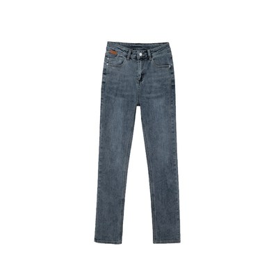 胖mm200斤加大码冬款加绒牛仔裤女175高个子加长版直筒烟管裤弹力