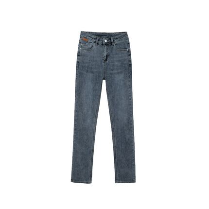 胖mm200斤加大码冬款加绒牛仔裤女175高个子加长版直筒烟管裤弹力