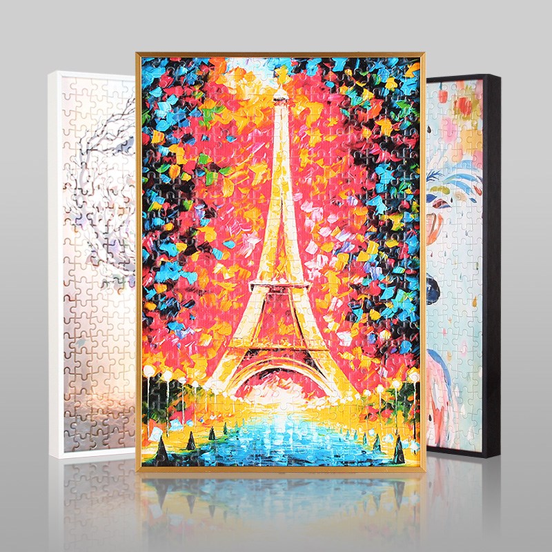 窄边铝合金画框拼图框1000片 500片 300片拼图框架装裱相框挂墙