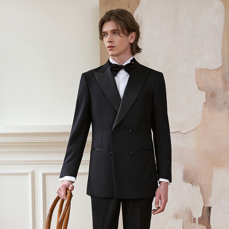澳嘉男士结婚西服套装戗驳领新郎礼服正装羊毛塔士多双排扣西装,男装,商务正装西服,淘宝优惠券,粉丝福利购,淘宝优惠卷