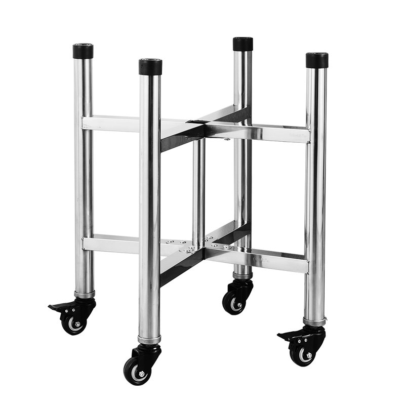 304不锈钢可移动汤桶架子商用保温桶开水桶底座带滑轮蒸笼架子