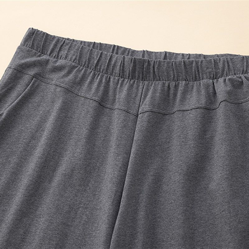 春夏薄款加肥加大码胖MM女裤女士高弹力宽松女九分裤休闲裤200斤