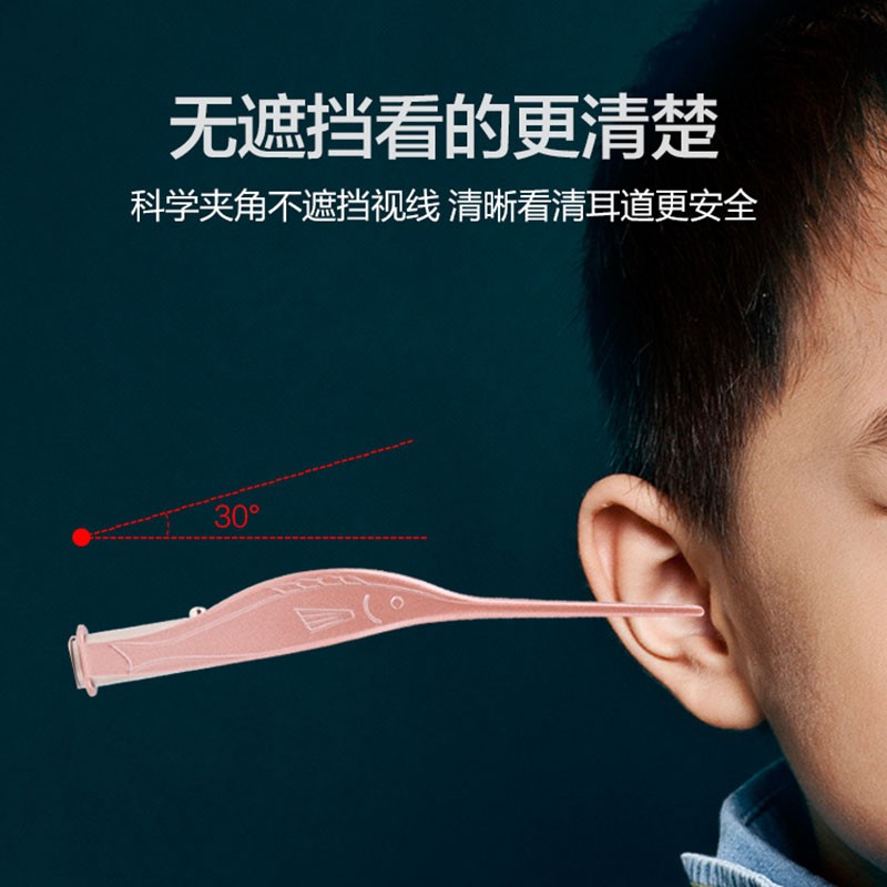 不锈钢带灯发光采耳镊子耳屎软化耵聍栓塞儿童可视掏耳勺按摩神器
