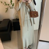 毛衣套装 FENG甜甜_懒人出街羊毛混纺背心半裙开衫 三件套秋冬新款