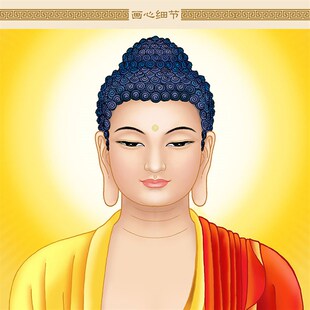 三宝佛三方佛画像 横三世佛释加牟尼佛药师佛卷轴挂画 绢布装饰画