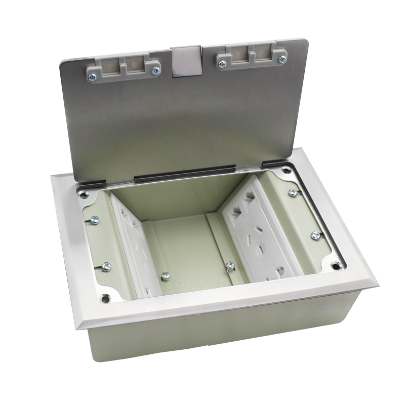 不锈钢隐藏地插网线接口多功能五孔电话电脑多媒体防水地面地插座