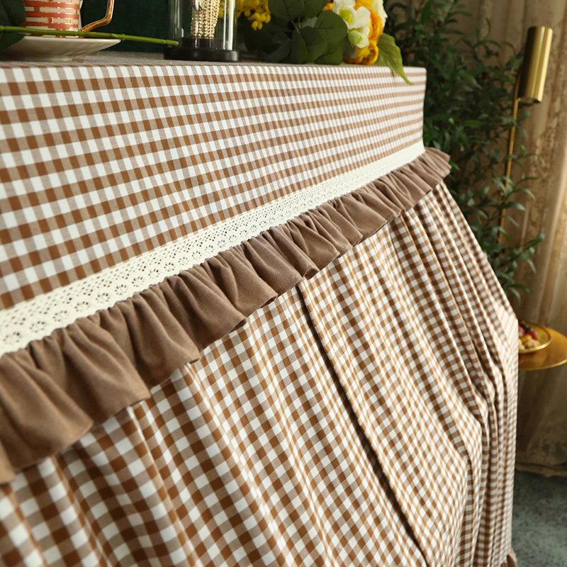 钢琴罩半罩美式全罩布艺田园英伦格子凳套罩防尘罩样板房四季通用,居家布艺,钢琴罩,淘宝优惠券,粉丝福利购,淘宝优惠卷