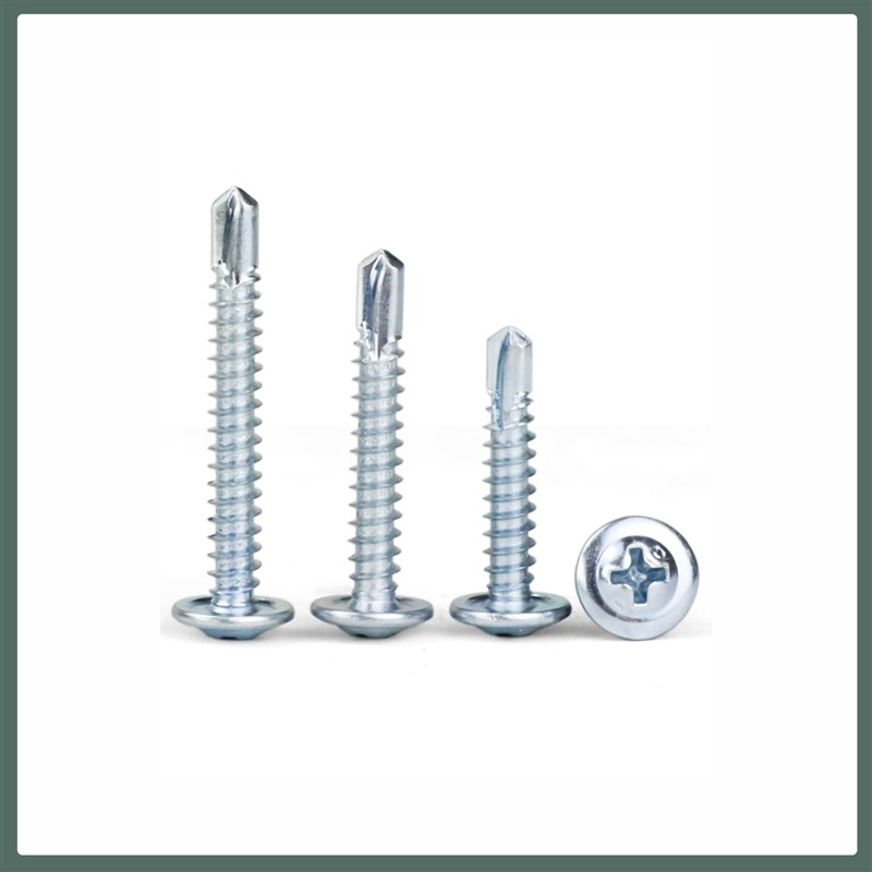 晓军牌法兰盘大扁头镀彩锌华司钻尾螺丝彩钢瓦钉燕尾丝M4.2