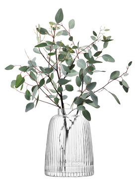 英国LSA百褶创意彩色水晶玻璃花瓶摆件 轻奢手工北欧装饰花器透明