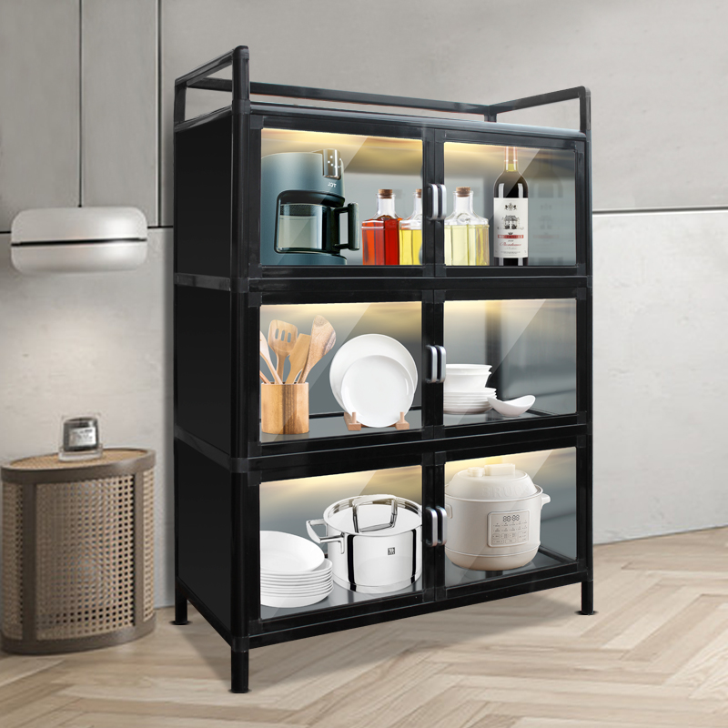 厨房多功能置物架餐边储物柜落地多层微波炉烤箱锅具收纳柜子橱柜