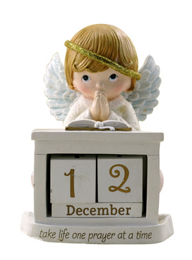 守护天使万年历新年礼物欧式台历桌面摆件场景布置客厅卧室装饰品