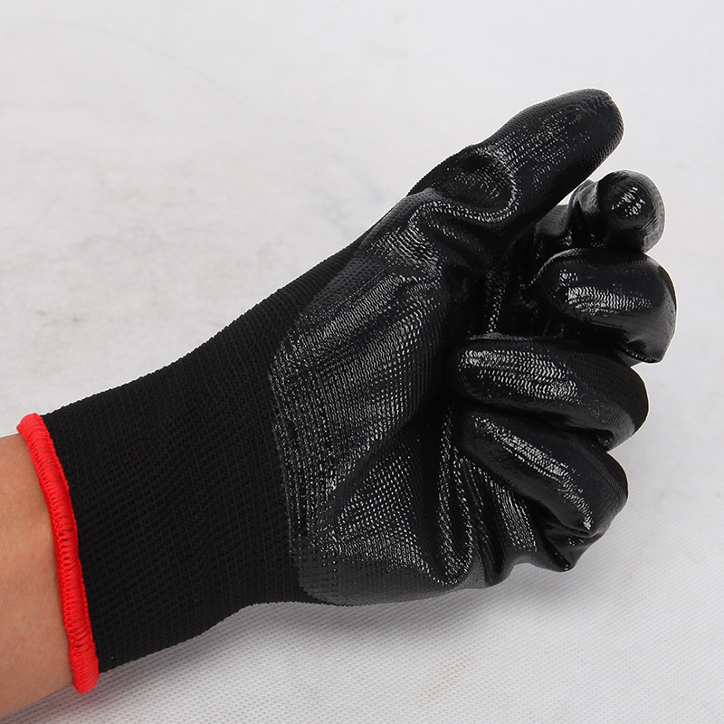 弘鼎黑色丁晴耐油耐磨浸胶劳保手套机械工地干活劳保防护手套男,居家日用,防护手套,淘宝优惠券,粉丝福利购,淘宝优惠卷