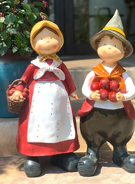 户外男女摆件花园庭院装饰品人物雕塑田园创意别墅园艺落地造景